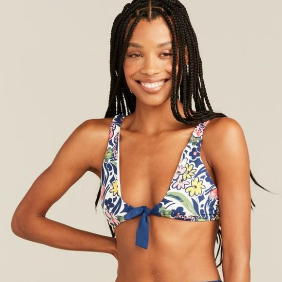 Roller Rabbit Other - NWT Roller Rabbit Women's Chachas Tie Front Bralette Bikini Top Size Medium